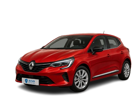 Red 2024 Renault Clio shown from a front three-quarter angle